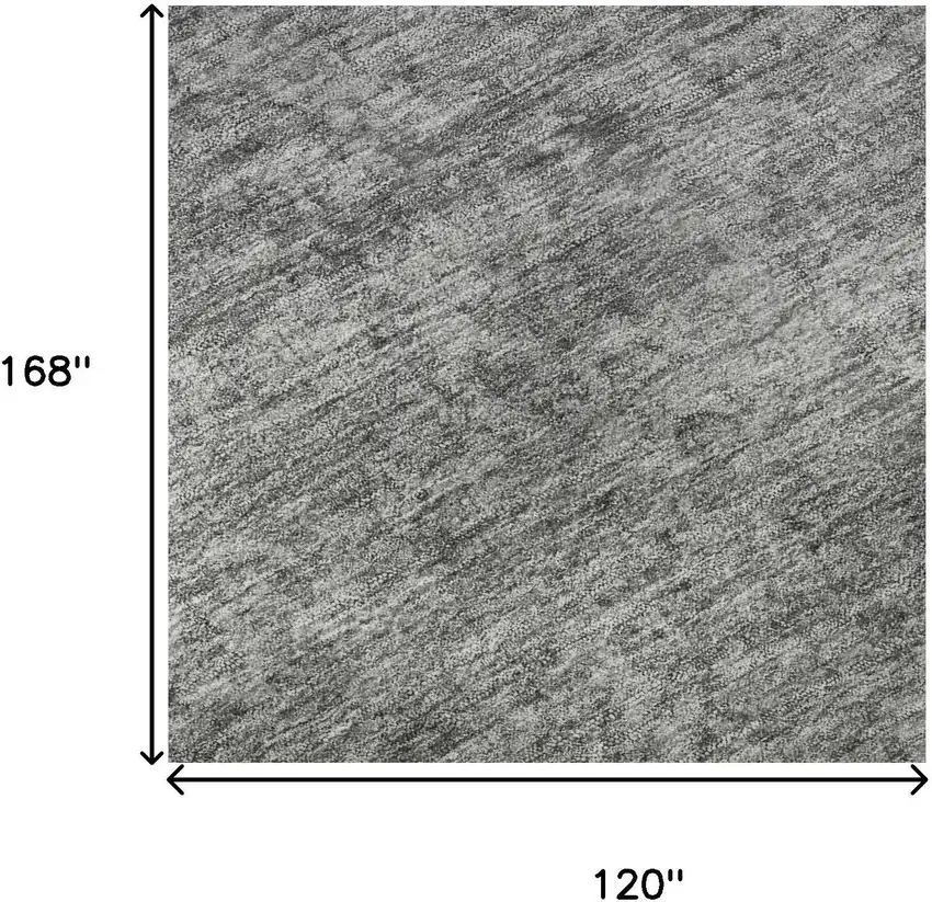 Gray And Silver Oriental Washable Area Rug With UV Protection Photo 9