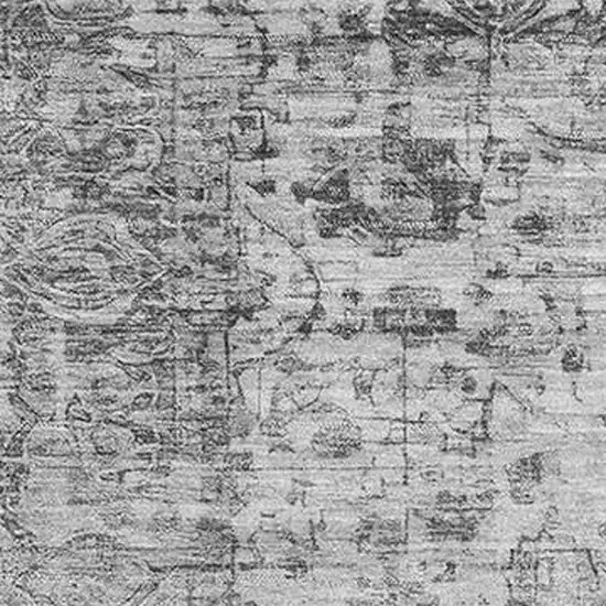 Gray And Silver Oriental Washable Area Rug With UV Protection Photo 2