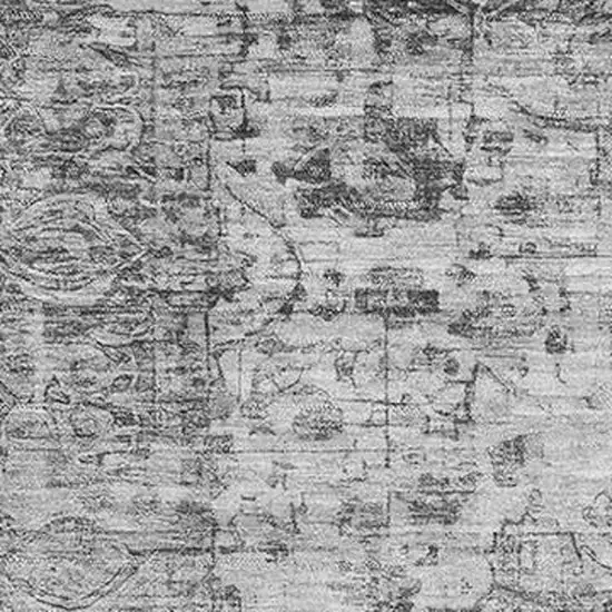 Gray And Silver Oriental Washable Area Rug With UV Protection Photo 2