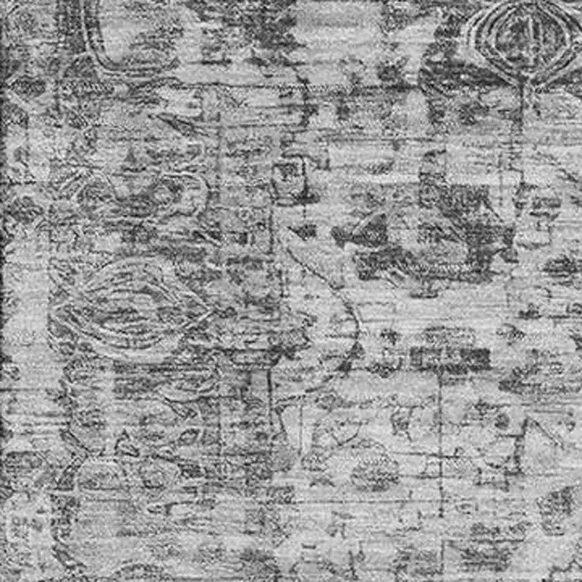 Gray And Silver Oriental Washable Area Rug With UV Protection Photo 2