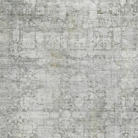 Gray And Silver Oriental Washable Area Rug With UV Protection Photo 2