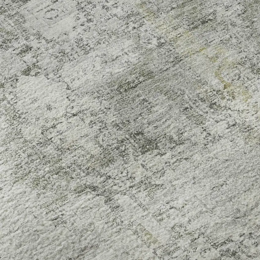 Gray And Silver Oriental Washable Area Rug With UV Protection Photo 9