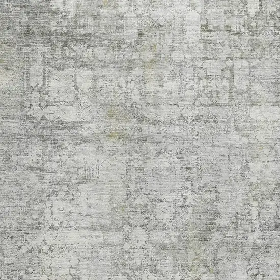 Gray And Silver Oriental Washable Area Rug With UV Protection Photo 3