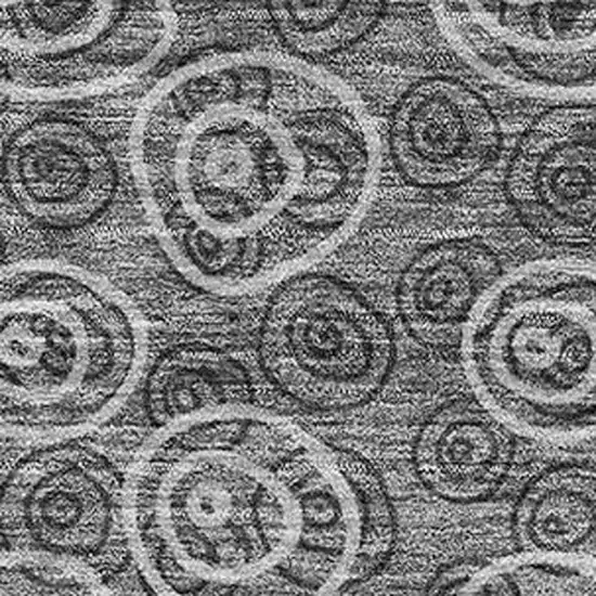 Gray And Silver Polka Dot Washable Area Rug With UV Protection Photo 3