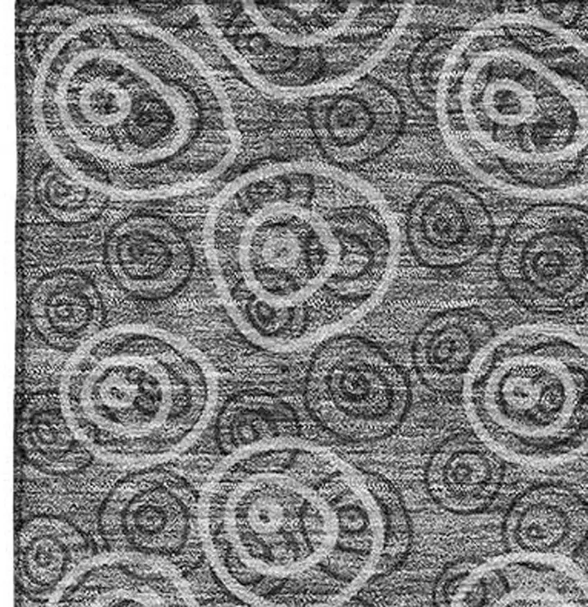 Gray And Silver Polka Dot Washable Area Rug With UV Protection Photo 4