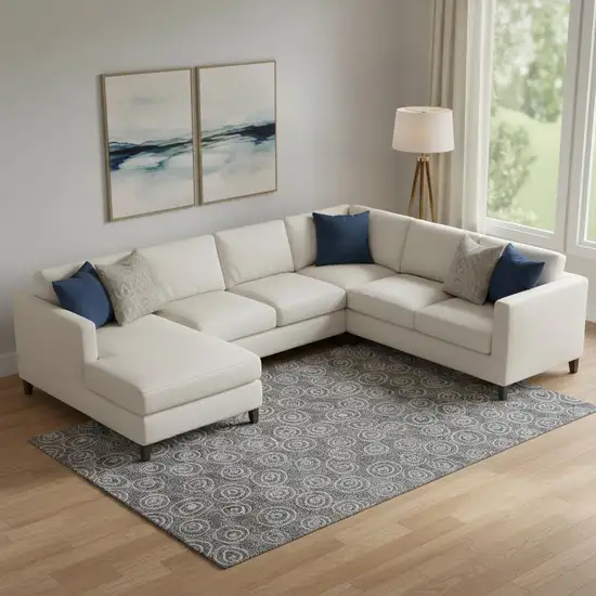 Gray And Silver Polka Dot Washable Area Rug With UV Protection Photo 1