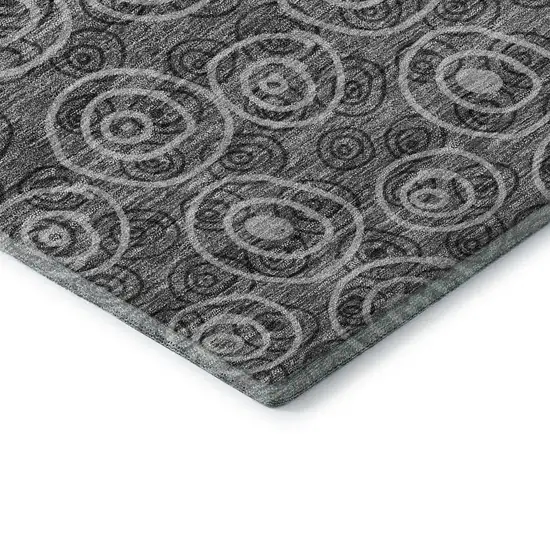 Gray And Silver Polka Dot Washable Area Rug With UV Protection Photo 8