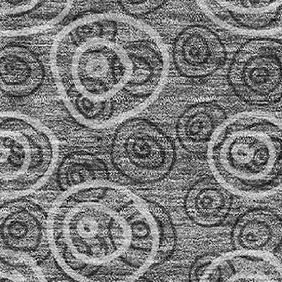 Gray And Silver Polka Dot Washable Area Rug With UV Protection Photo 3