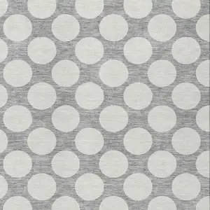 Photo of Gray And Silver Polka Dot Washable Indoor Outdoor Area Rug