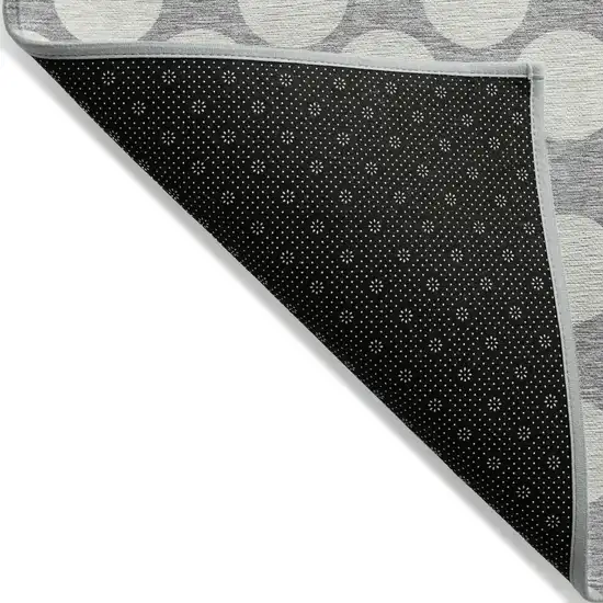 Gray And Silver Polka Dot Washable Indoor Outdoor Area Rug Photo 4