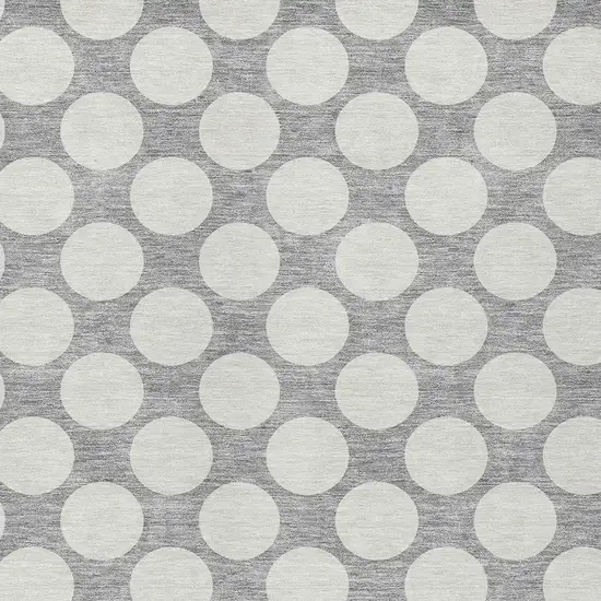 Gray And Silver Polka Dot Washable Indoor Outdoor Area Rug Photo 6