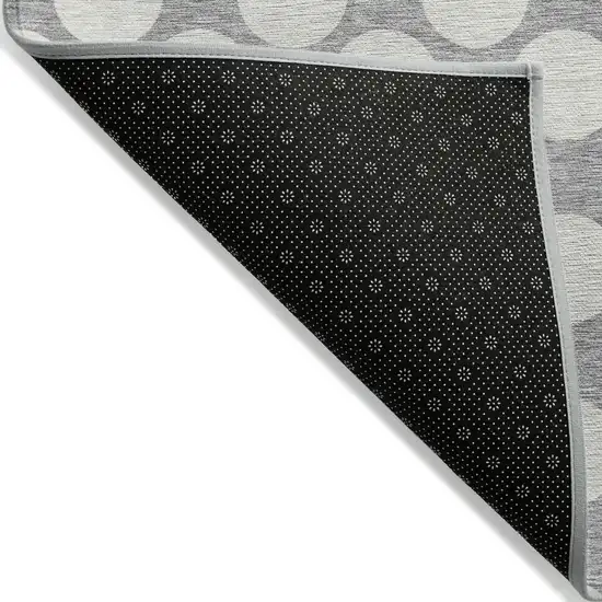 Gray And Silver Polka Dot Washable Indoor Outdoor Area Rug Photo 3