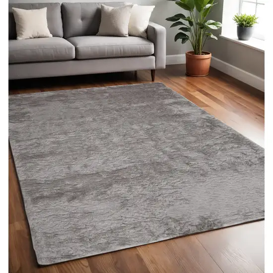 Gray And Silver Shag Handmade Area Rug Photo 1
