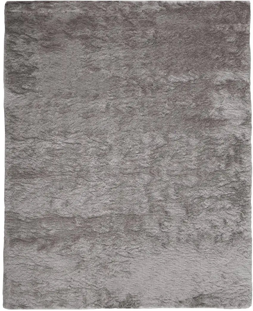 Gray And Silver Shag Tufted Handmade Area Rug Photo 1