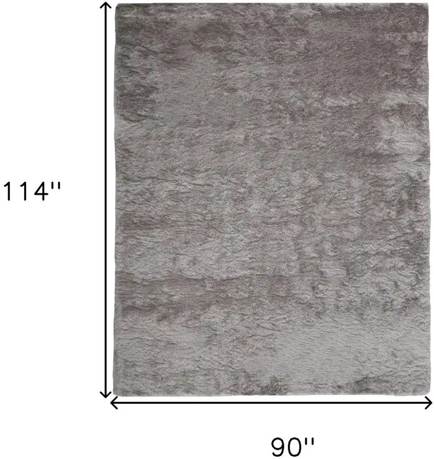 Gray And Silver Shag Tufted Handmade Area Rug Photo 6
