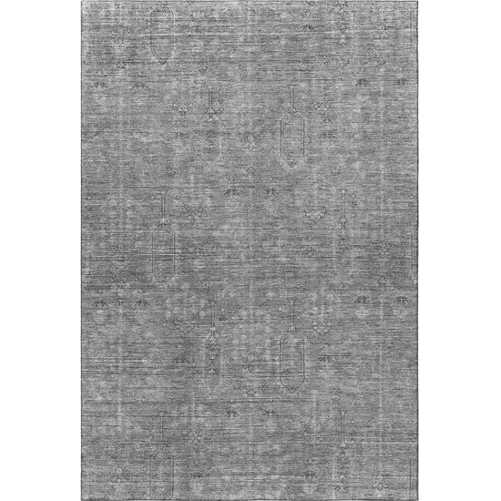 Gray And Silver Southwestern Washable Area Rug With UV Protection Photo 4