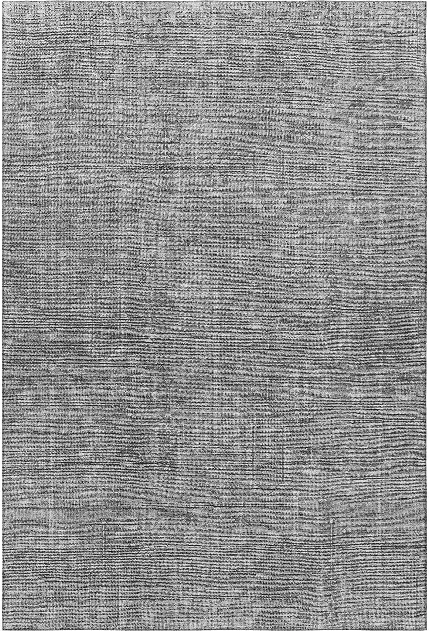 Gray And Silver Southwestern Washable Area Rug With UV Protection Photo 4