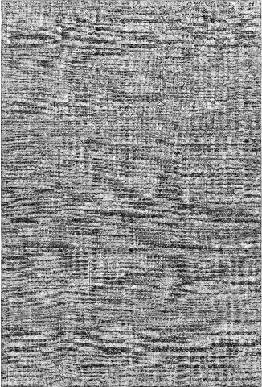 Gray And Silver Southwestern Washable Area Rug With UV Protection Photo 1