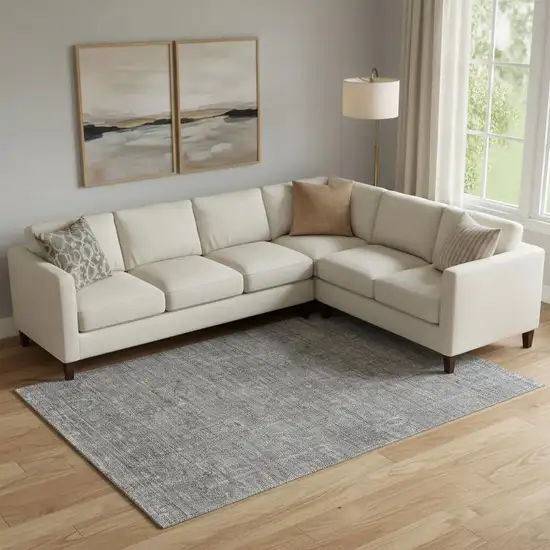 Gray And Silver Southwestern Washable Area Rug With UV Protection Photo 1