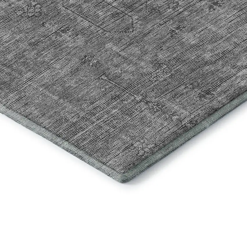 Gray And Silver Southwestern Washable Area Rug With UV Protection Photo 7