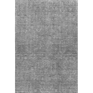 Photo of Gray And Silver Southwestern Washable Area Rug With UV Protection