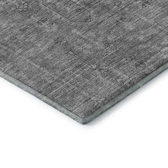 Gray And Silver Southwestern Washable Area Rug With UV Protection Photo 8