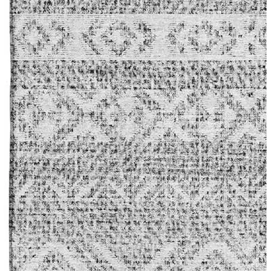 Gray And Silver Southwestern Washable Area Rug With UV Protection Photo 3