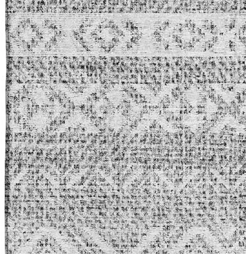 Gray And Silver Southwestern Washable Area Rug With UV Protection Photo 3