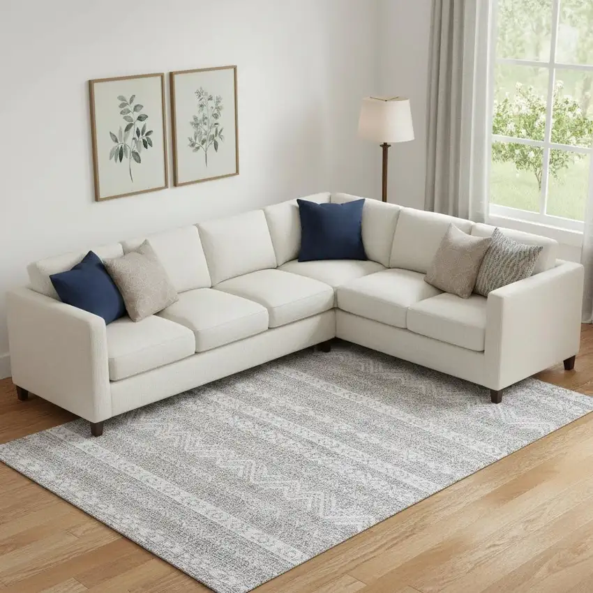 Gray And Silver Southwestern Washable Area Rug With UV Protection Photo 1