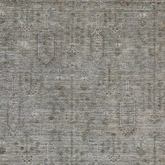 Gray And Silver Southwestern Washable Indoor Outdoor Area Rug Photo 6