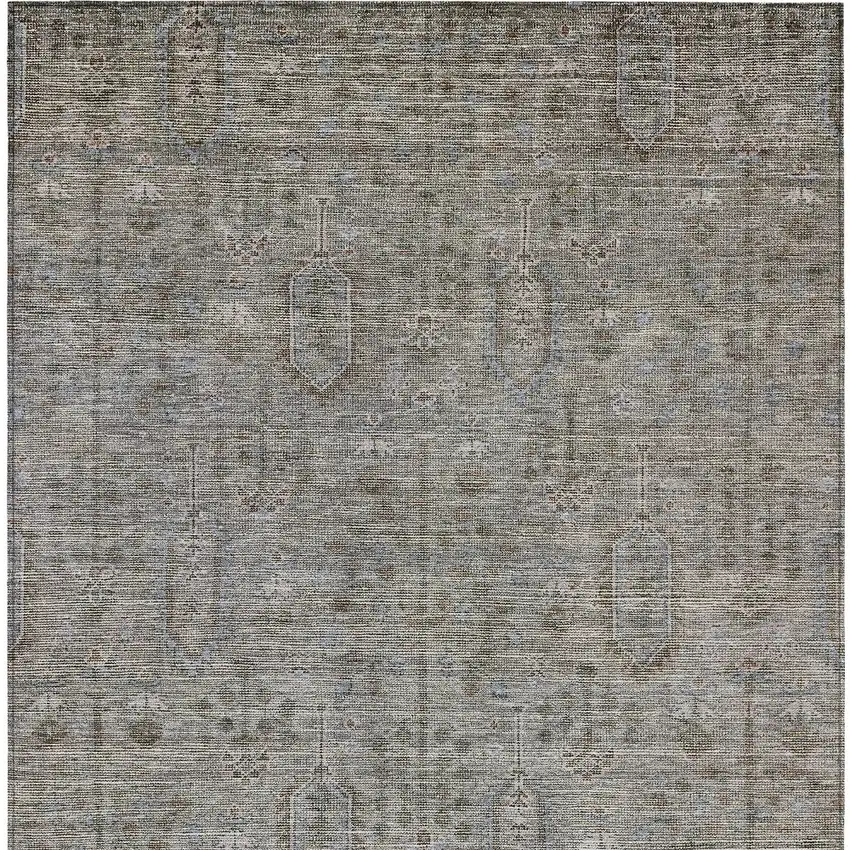 Gray And Silver Southwestern Washable Indoor Outdoor Area Rug Photo 7
