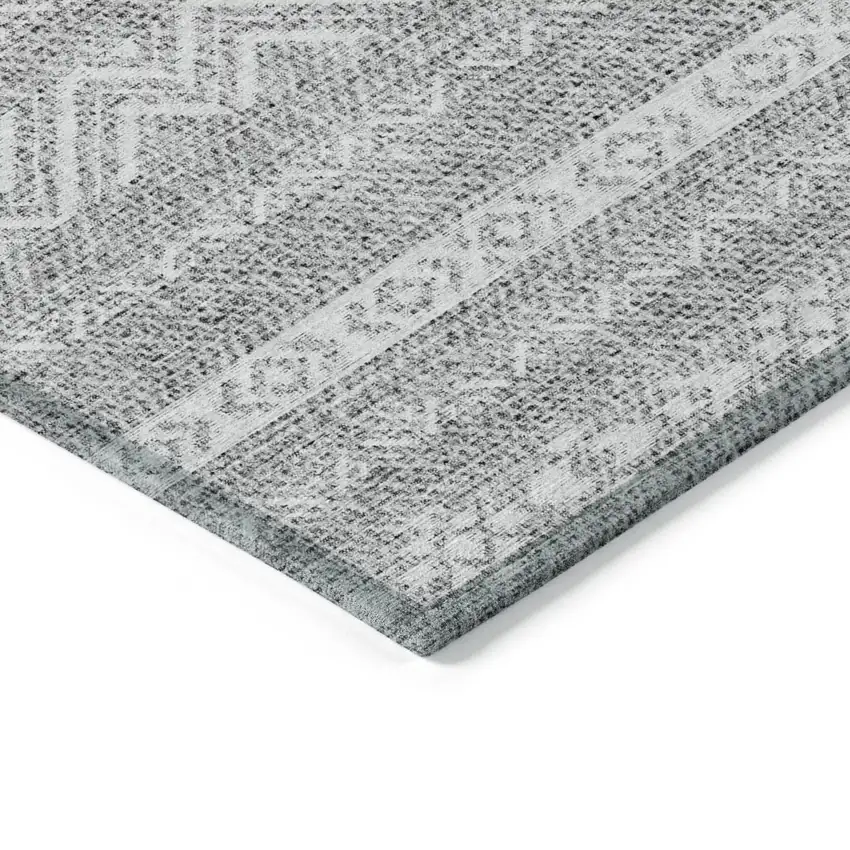 Gray And Silver Southwestern Washable Indoor Outdoor Area Rug Photo 4