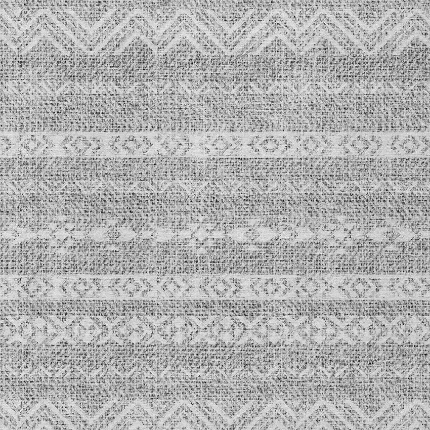 Gray And Silver Southwestern Washable Indoor Outdoor Area Rug Photo 5