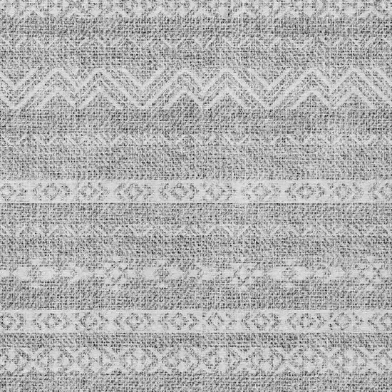 Gray And Silver Southwestern Washable Indoor Outdoor Area Rug Photo 5