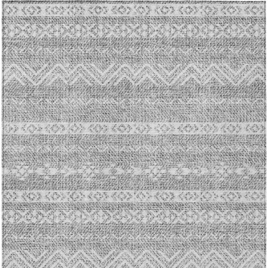 Gray And Silver Southwestern Washable Indoor Outdoor Area Rug Photo 5