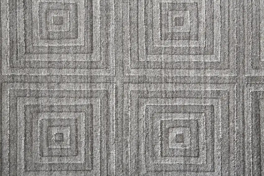 Gray And Silver Striped Hand Woven Area Rug Photo 9