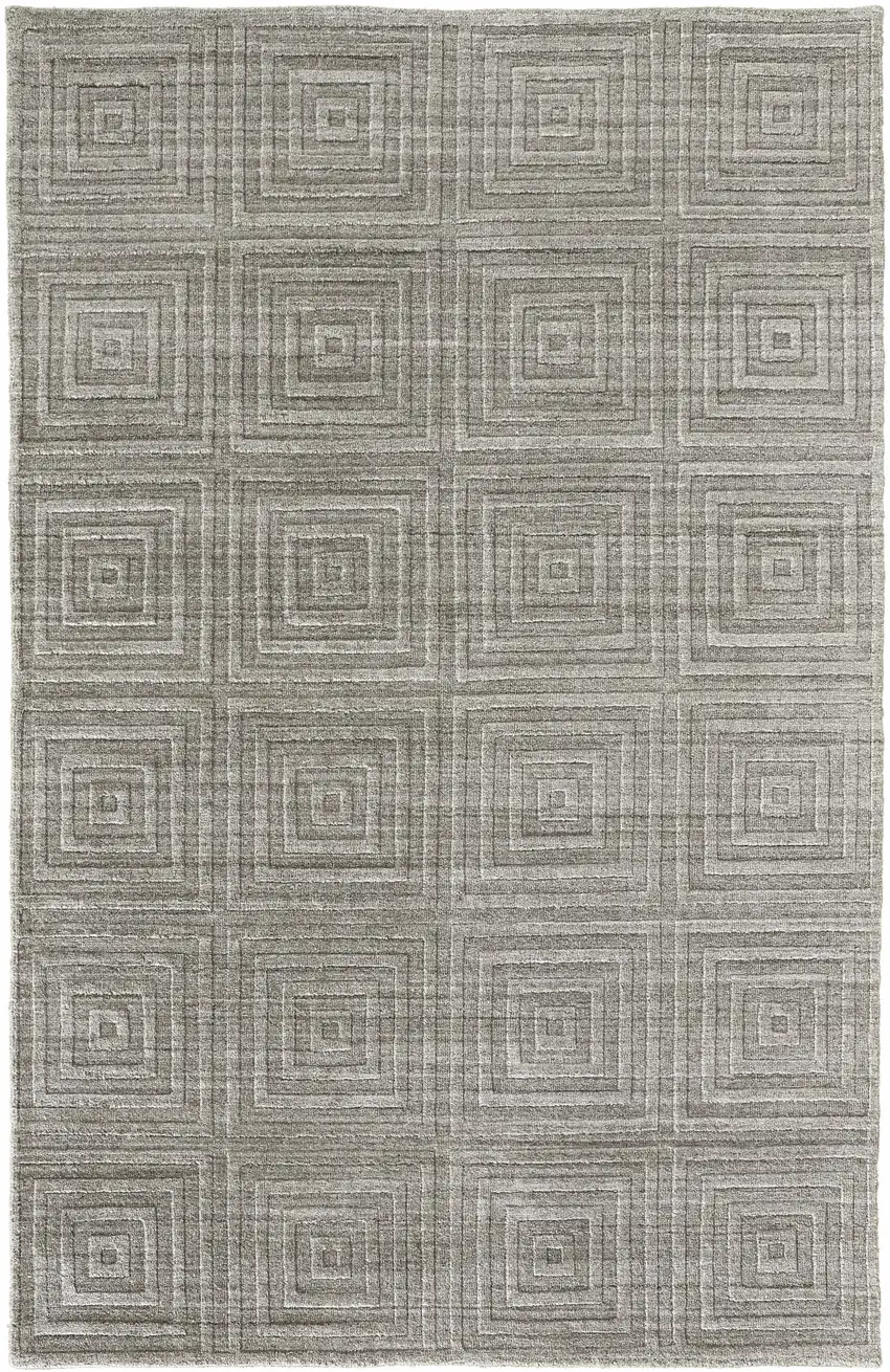 Gray And Silver Striped Hand Woven Area Rug Photo 1