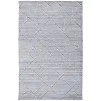Photo of Gray And Silver Striped Hand Woven Area Rug