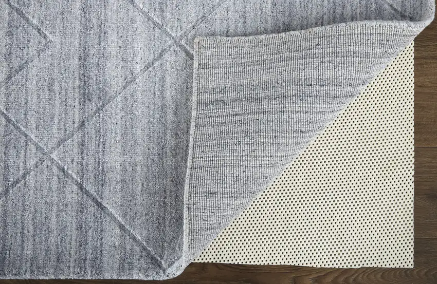 Gray And Silver Striped Hand Woven Area Rug Photo 8