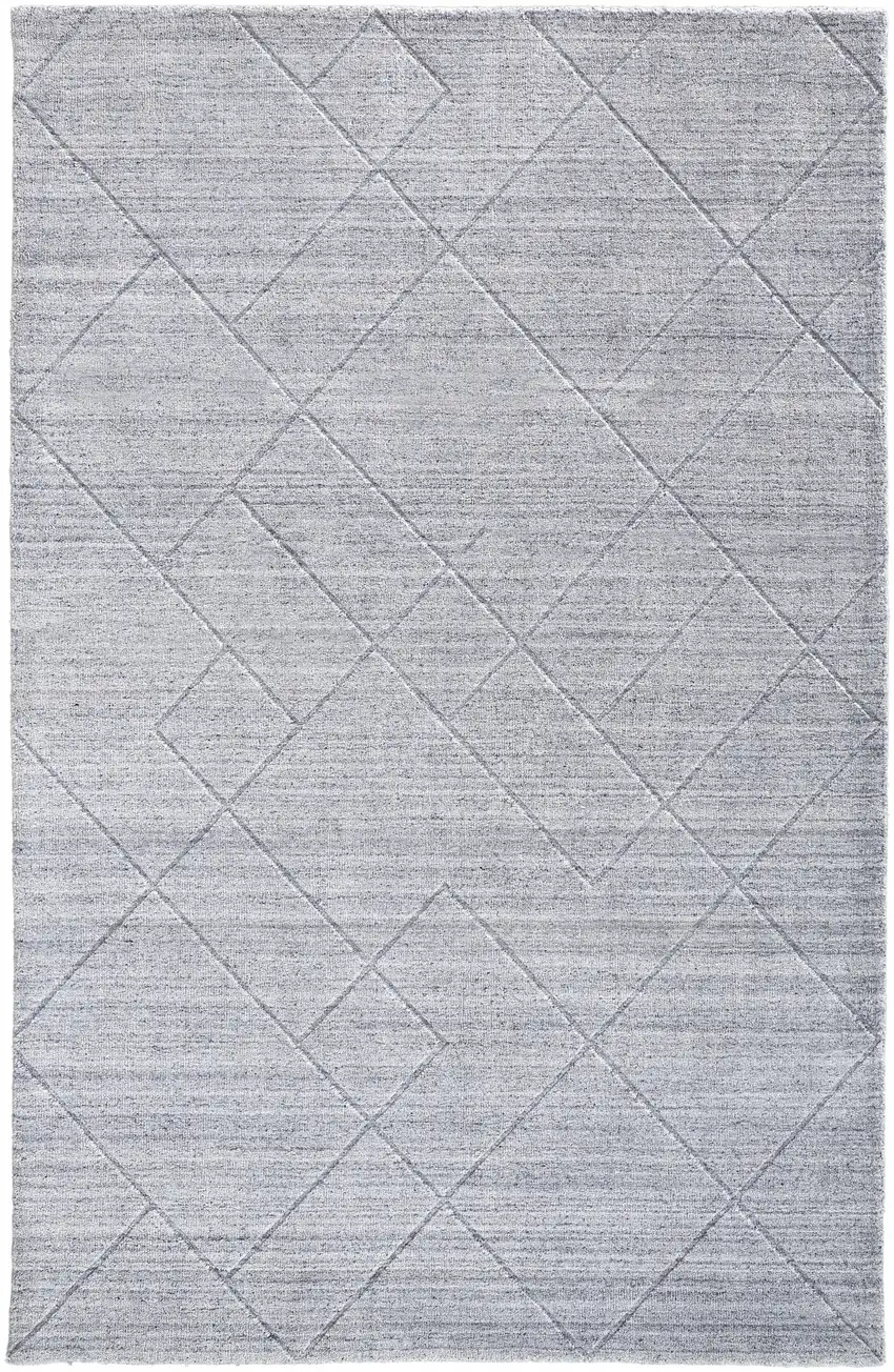Gray And Silver Striped Hand Woven Area Rug Photo 6