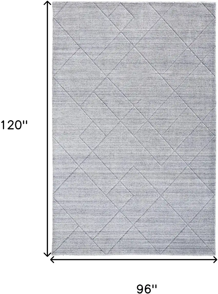 Gray And Silver Striped Hand Woven Area Rug Photo 10