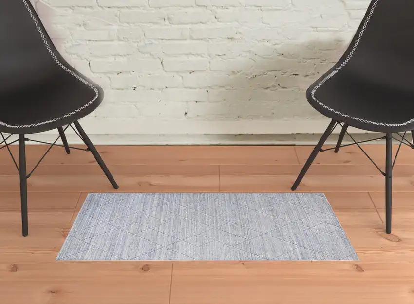 Gray And Silver Striped Hand Woven Area Rug Photo 2