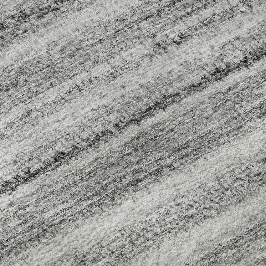 Gray And Silver Striped Washable Area Rug With UV Protection Photo 9