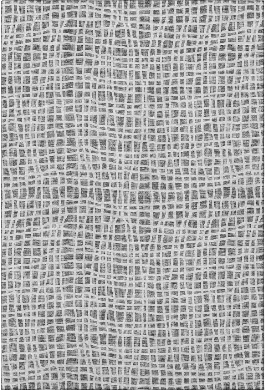 Gray And Silver Striped Washable Area Rug With UV Protection Photo 4
