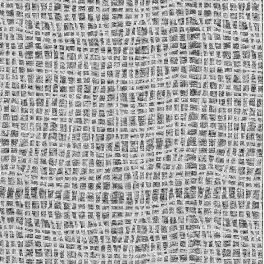 Gray And Silver Striped Washable Area Rug With UV Protection Photo 4