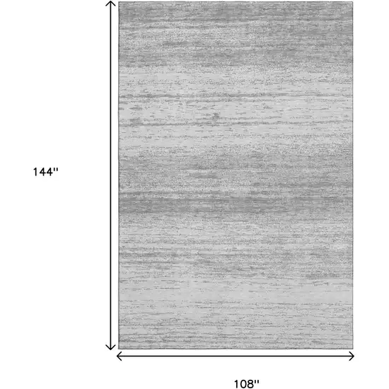 Gray And Silver Striped Washable Area Rug With UV Protection Photo 3