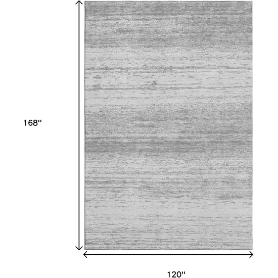 Gray And Silver Striped Washable Area Rug With UV Protection Photo 3