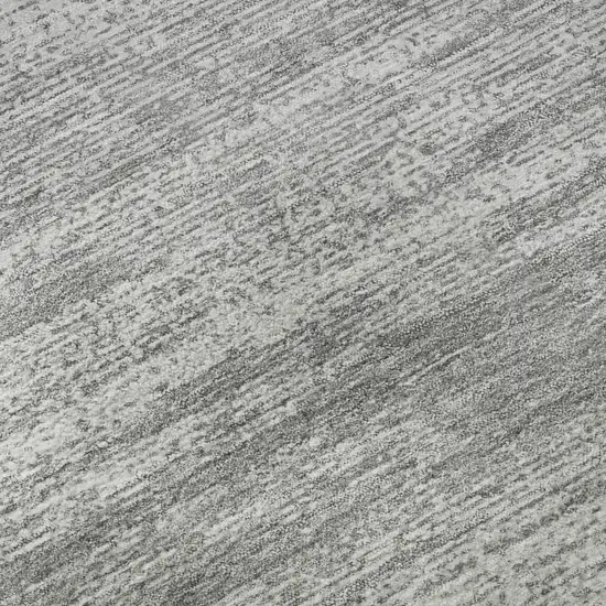 Gray And Silver Striped Washable Area Rug With UV Protection Photo 9