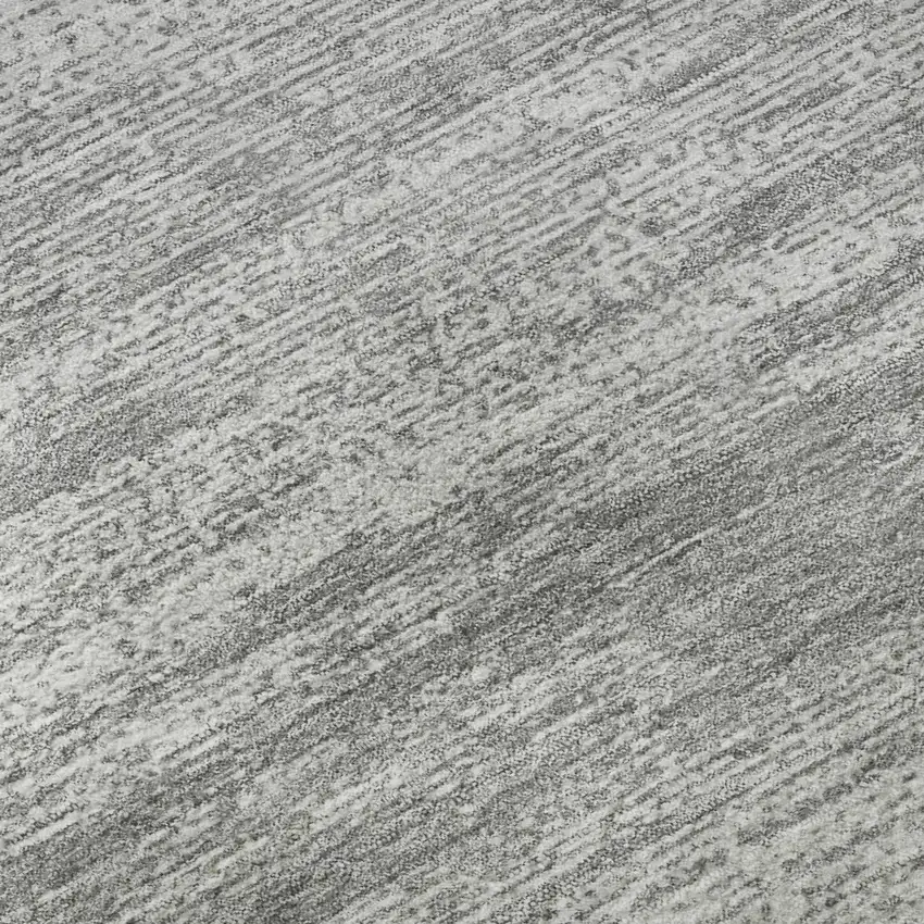 Gray And Silver Striped Washable Area Rug With UV Protection Photo 9