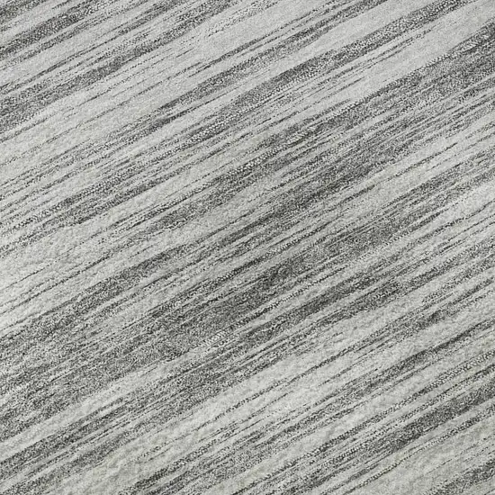 Gray And Silver Striped Washable Area Rug With UV Protection Photo 8